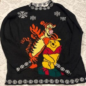 Disney Black Crewneck Sweater with Tigger and Pooh